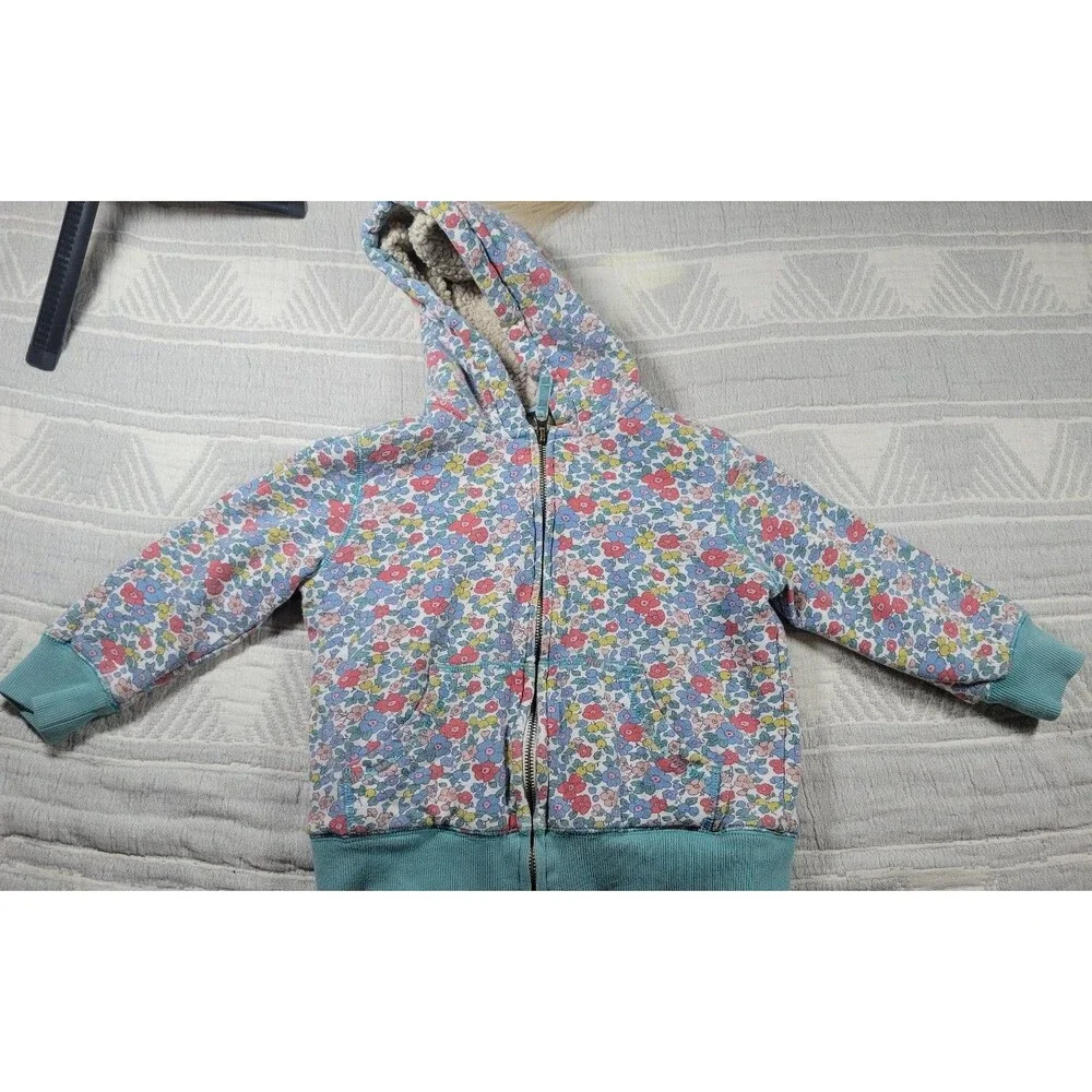 Boden Girls‎ Floral Sherpa-Lined Zip Hoodie – Size 5–6Y (116cm)